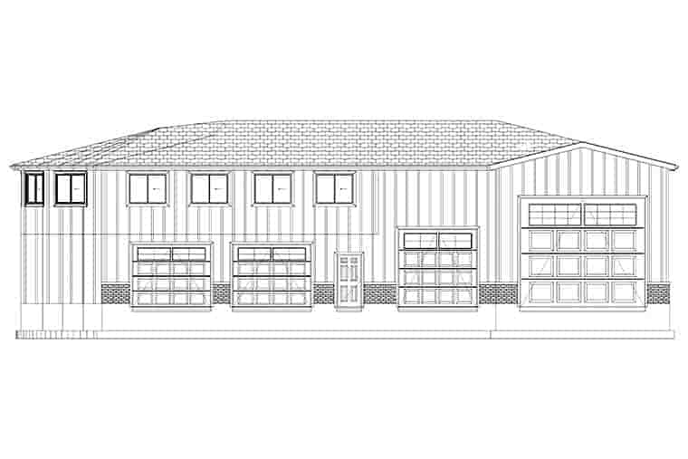 Contemporary 7 Car Garage Apartment Plan 50558, RV Storage Picture 5