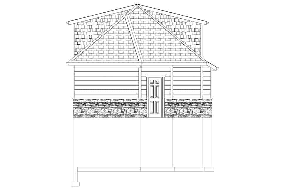Craftsman, Traditional Garage-Living Plan 50563 with 1 Beds, 1 Baths, 3 Car Garage Picture 17