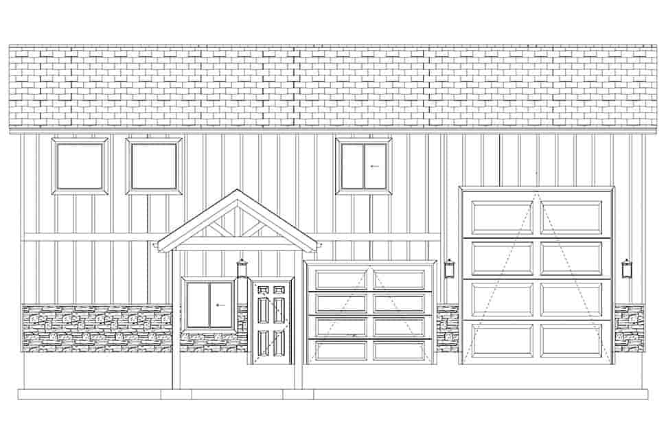 Craftsman, Farmhouse, Traditional Garage-Living Plan 50567 with 2 Beds, 1 Baths, 2 Car Garage Picture 10