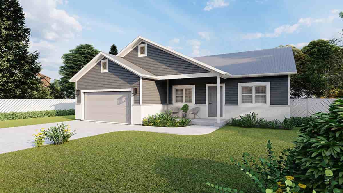 Ranch, Traditional House Plan 50568 with 5 Beds, 3 Baths, 2 Car Garage Picture 1