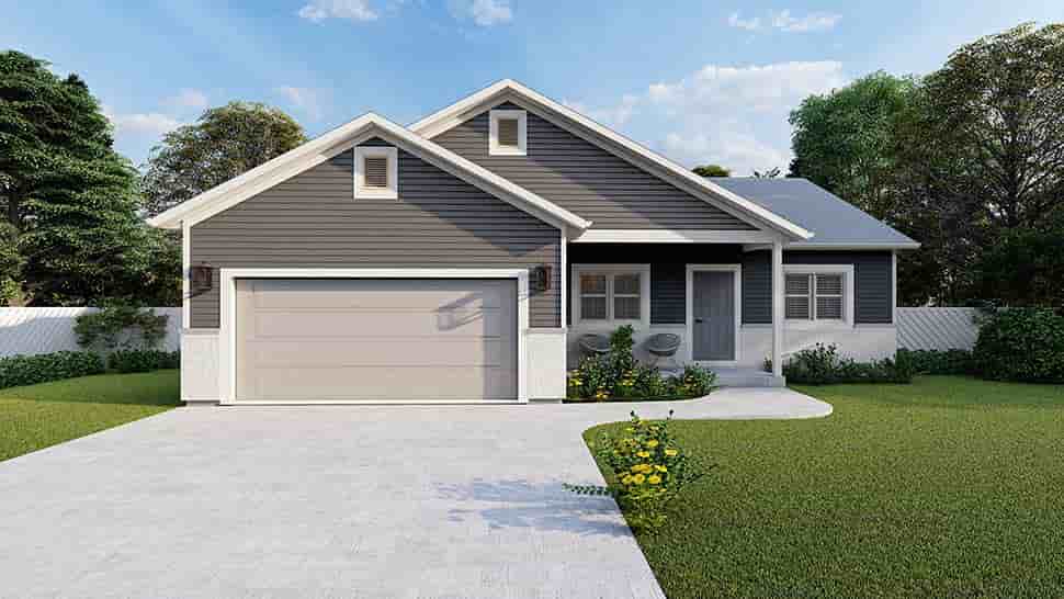 Ranch, Traditional House Plan 50568 with 5 Beds, 3 Baths, 2 Car Garage Picture 3