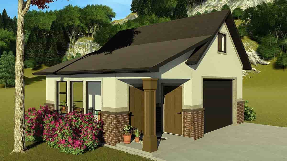 Country, Traditional 2 Car Garage Apartment Plan 50581 Picture 2