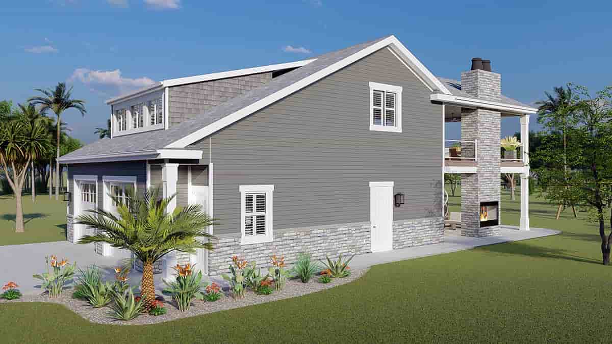 Cottage, Craftsman, Traditional Garage-Living Plan 50585 with 1 Beds, 3 Baths, 2 Car Garage Picture 1