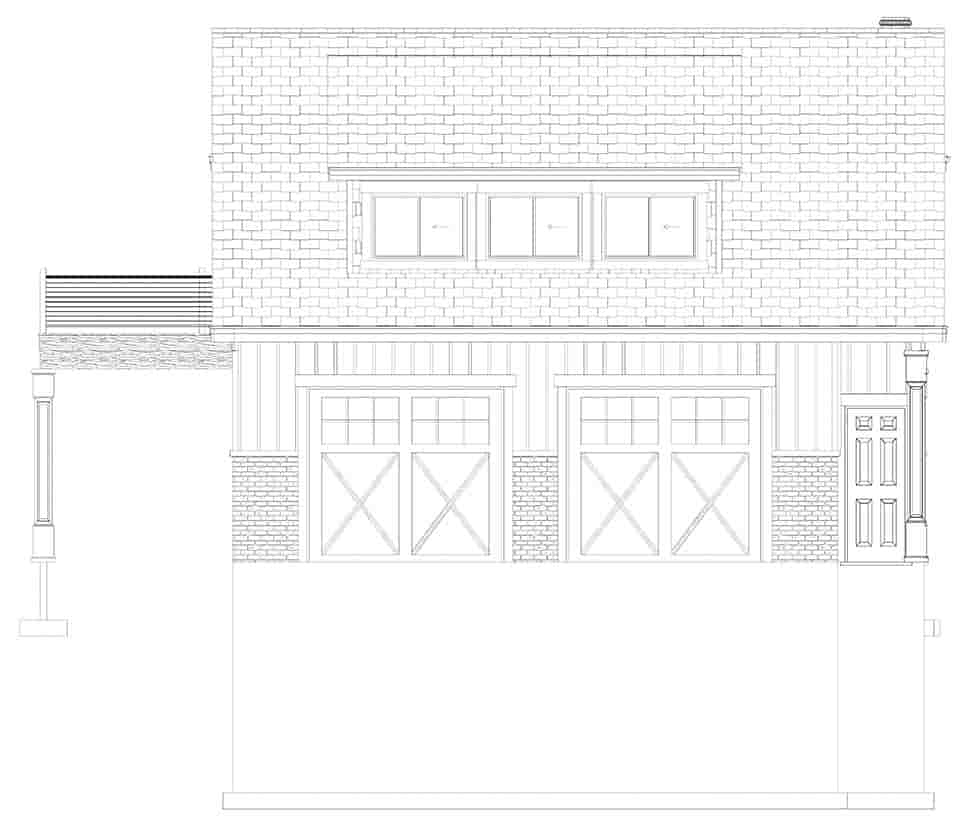 Cottage, Craftsman, Traditional Garage-Living Plan 50585 with 1 Beds, 3 Baths, 2 Car Garage Picture 29