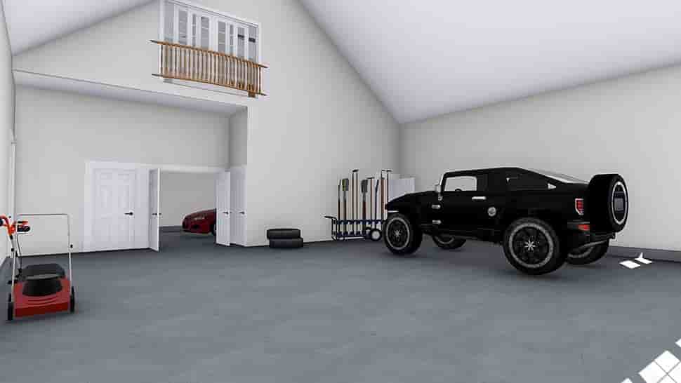 Country, Traditional Garage-Living Plan 50591 with 1 Beds, 2 Baths, 3 Car Garage Picture 4