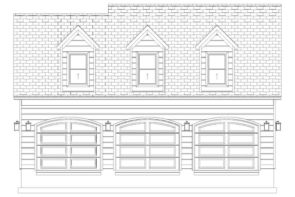 Country, Traditional 3 Car Garage Apartment Plan 50594 Picture 6