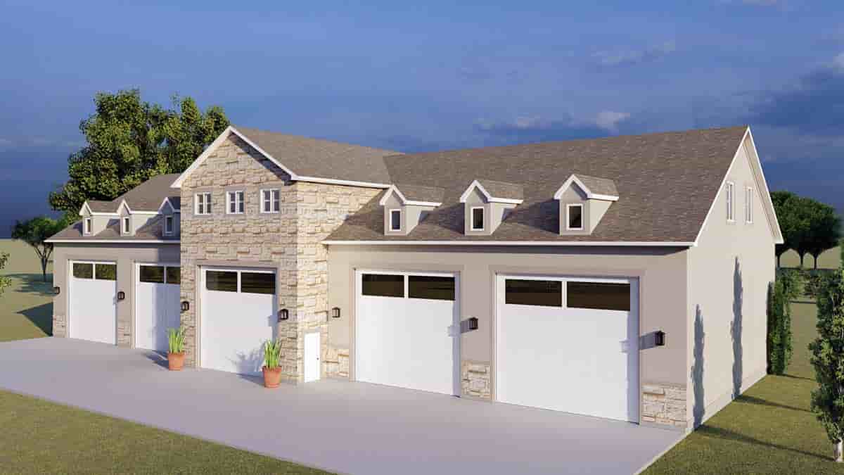 Country, Traditional Garage-Living Plan 50595 with 3 Beds, 3 Baths, 5 Car Garage Picture 1