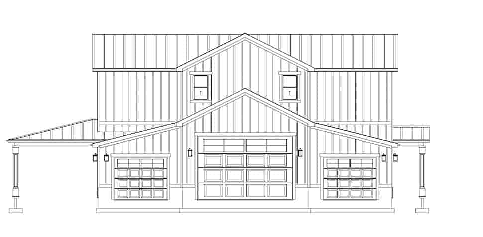 Barndominium, Country, Farmhouse Garage-Living Plan 50596 with 2 Beds, 3 Baths, 2 Car Garage Picture 16