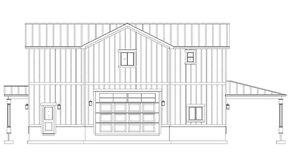 Barndominium, Country, Farmhouse, New American Garage-Living Plan 50596 with 2 Beds, 3 Baths, 2 Car Garage Picture 17