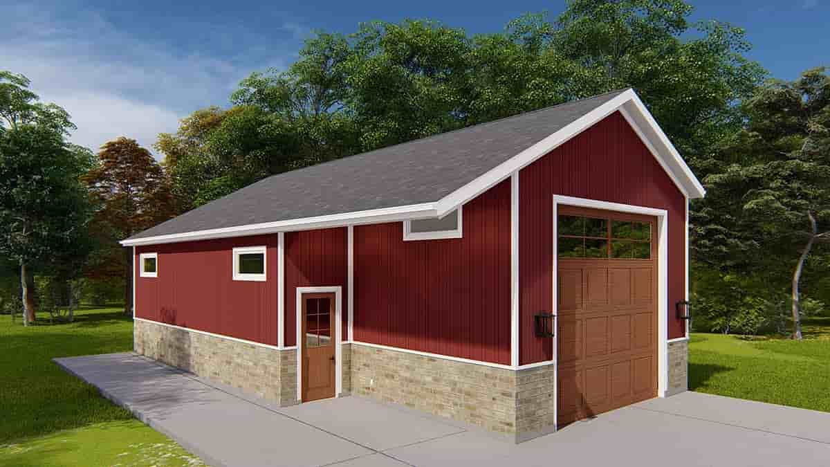 Country, Traditional 1 Car Garage Plan 50597, RV Storage Picture 2