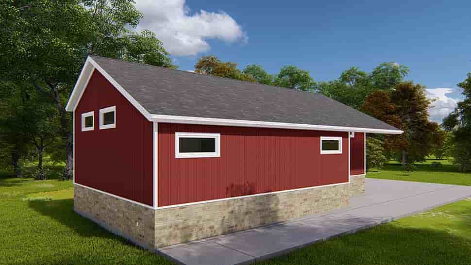 Country, Traditional 1 Car Garage Plan 50597, RV Storage Picture 3