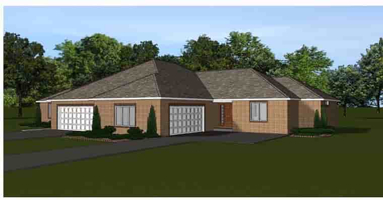 European Multi-Family Plan 50632 with 4 Beds, 4 Baths, 4 Car Garage Picture 1