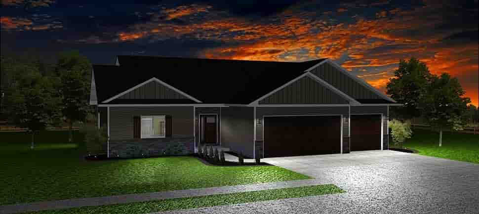 Ranch, Traditional House Plan 50917 with 3 Beds, 2 Baths, 2 Car Garage Picture 2