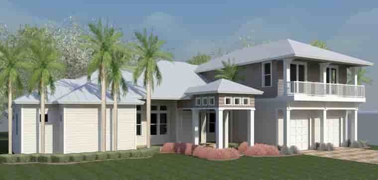 Coastal, Florida, Southern, Traditional House Plan 51204 with 4 Beds, 4 Baths, 2 Car Garage Picture 1