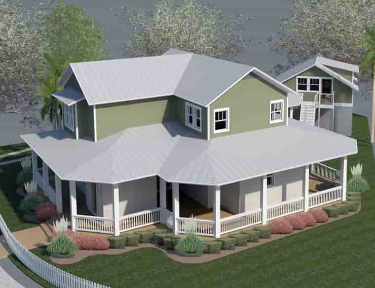 Coastal, Cottage, Country, Farmhouse, Florida, Southern, Traditional House Plan 51210 with 3 Beds, 3 Baths, 2 Car Garage Picture 2