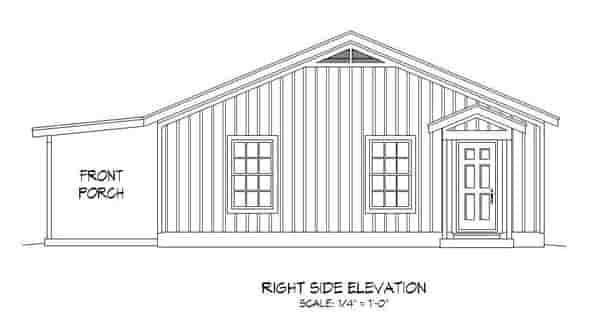 Cabin, Country, Ranch, Southern House Plan 51456 with 2 Beds, 1 Baths Picture 2