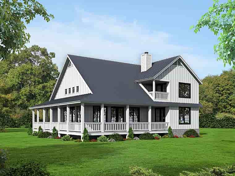 Cabin, Country, Southern, Traditional House Plan 51542 with 3 Beds, 3 Baths Picture 2