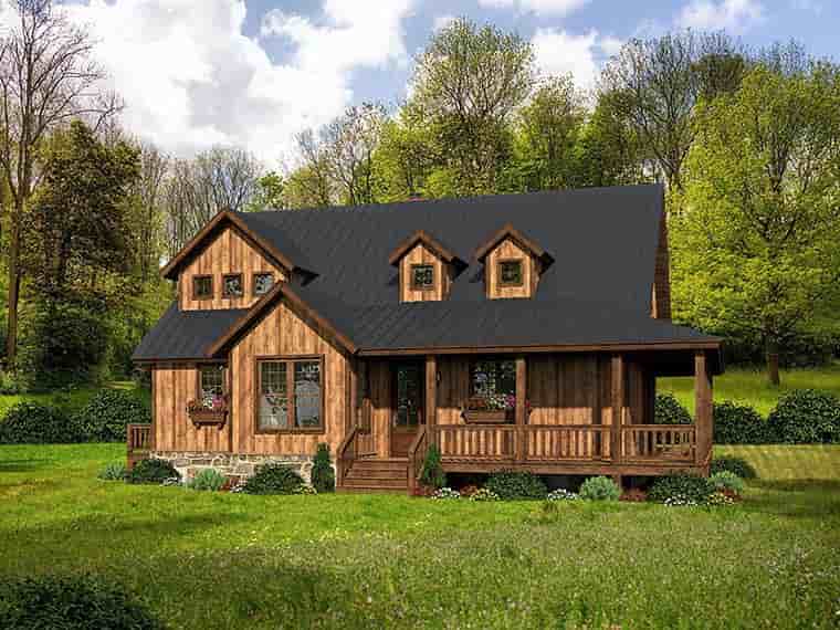 Cabin, Country, Southern, Traditional House Plan 51542 with 3 Beds, 3 Baths Picture 3