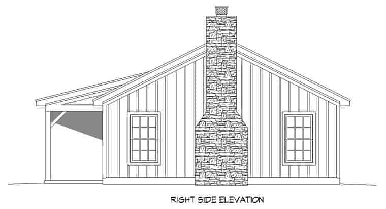 Cabin, Country, Ranch House Plan 51571 with 2 Beds, 1 Baths Picture 1