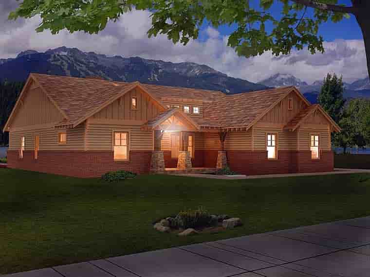 Craftsman House Plan 51575 with 4 Beds, 3 Baths, 3 Car Garage Picture 1