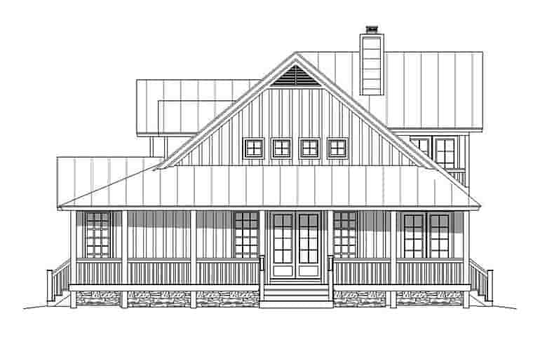 Country, Farmhouse, Southern House Plan 51593 with 3 Beds, 3 Baths, 2 Car Garage Picture 1