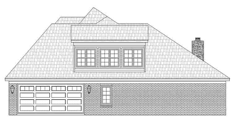 European House Plan 51595 with 4 Beds, 3 Baths, 2 Car Garage Picture 1
