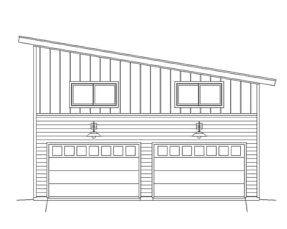 Contemporary, Modern 2 Car Garage Plan 51607 Picture 3