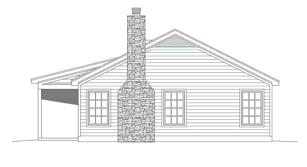 Cabin, Country House Plan 51616 with 2 Beds, 1 Baths Picture 1