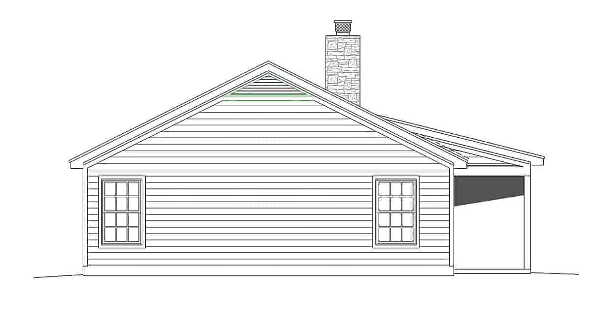 Cabin, Country House Plan 51616 with 2 Beds, 1 Baths Picture 2