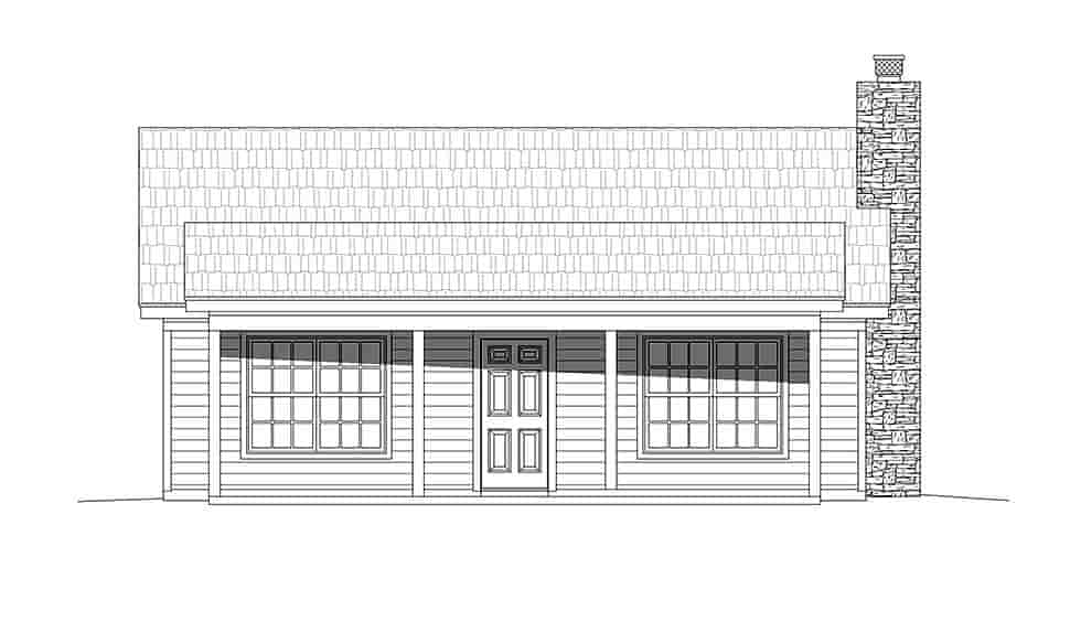 Cabin, Country House Plan 51616 with 2 Beds, 1 Baths Picture 3