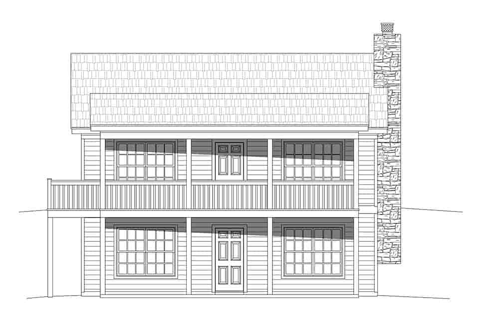 Cabin, Country House Plan 51616 with 2 Beds, 1 Baths Picture 4