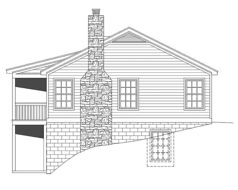 Cabin, Country House Plan 51616 with 2 Beds, 1 Baths Picture 5