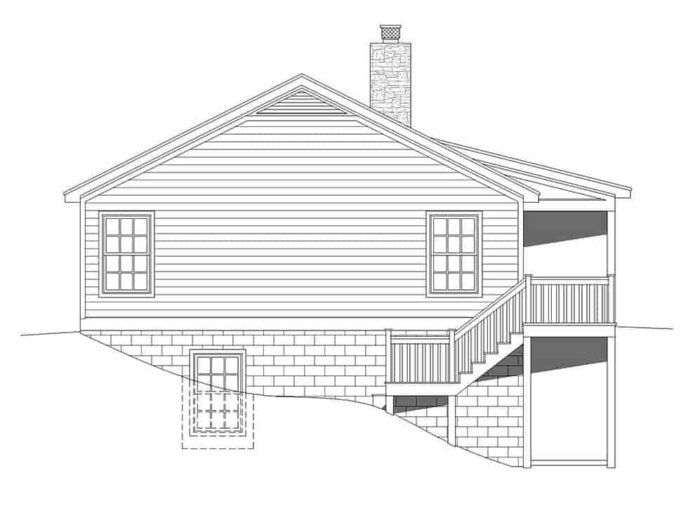 Cabin, Country House Plan 51616 with 2 Beds, 1 Baths Picture 6