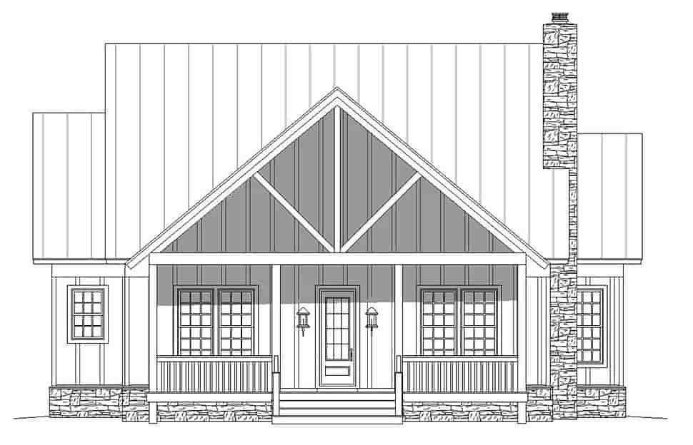 Country, Craftsman, Southern, Traditional House Plan 51619 with 2 Beds, 3 Baths Picture 4