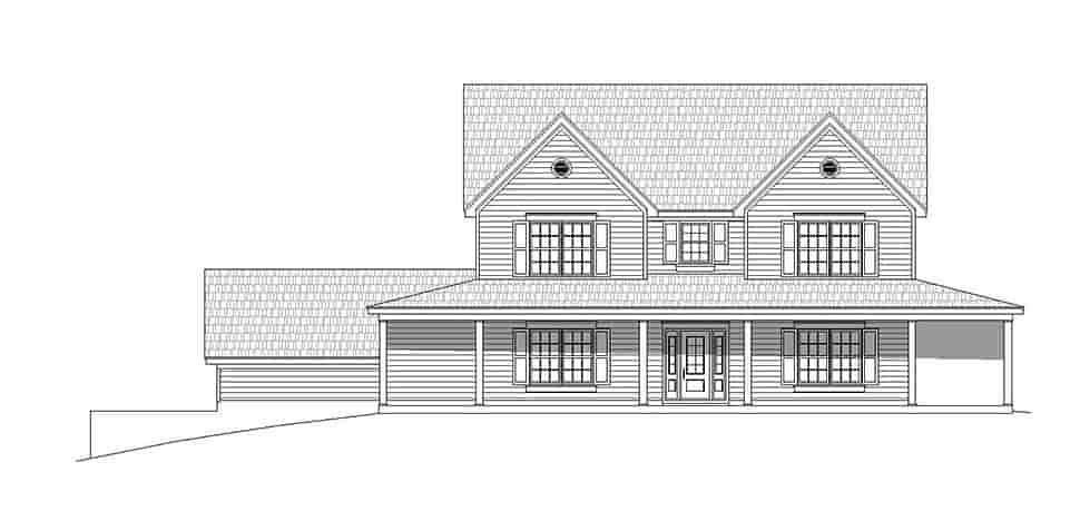 Country, Farmhouse House Plan 51621 with 3 Beds, 3 Baths, 2 Car Garage Picture 3