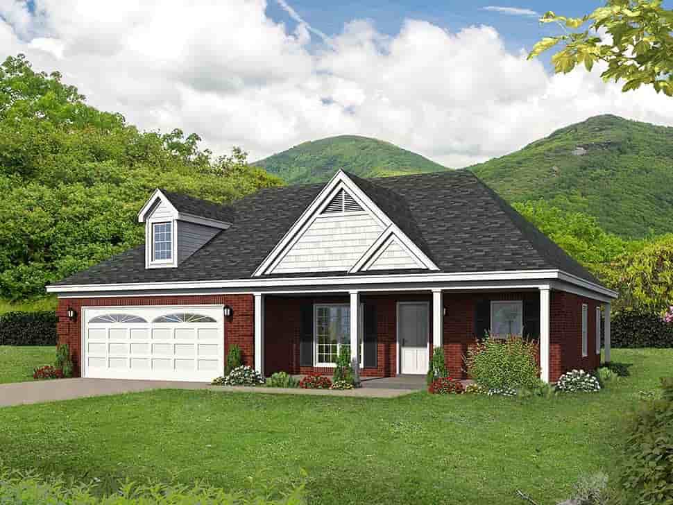 European, Ranch, Southern, Traditional House Plan 51623 with 2 Beds, 2 Baths, 2 Car Garage Picture 3