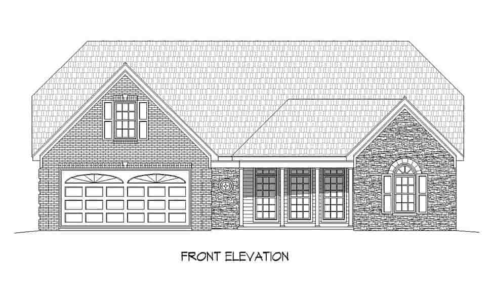 Traditional House Plan 51630 with 2 Beds, 4 Baths, 2 Car Garage Picture 3