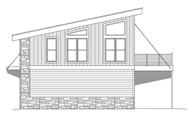 Coastal, Contemporary, Modern Garage-Living Plan 51652 with 1 Beds, 1 Baths, 2 Car Garage Picture 1