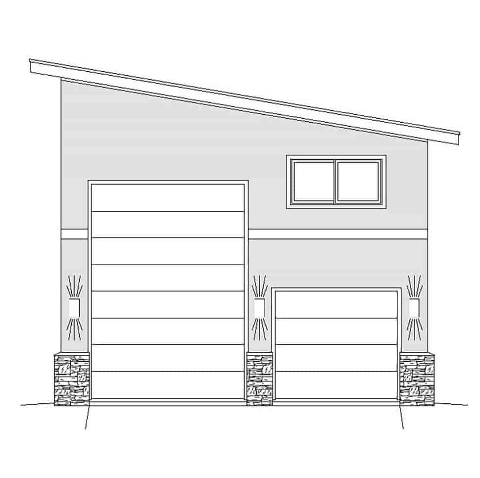 Contemporary, Modern 2 Car Garage Plan 51674, RV Storage Picture 3