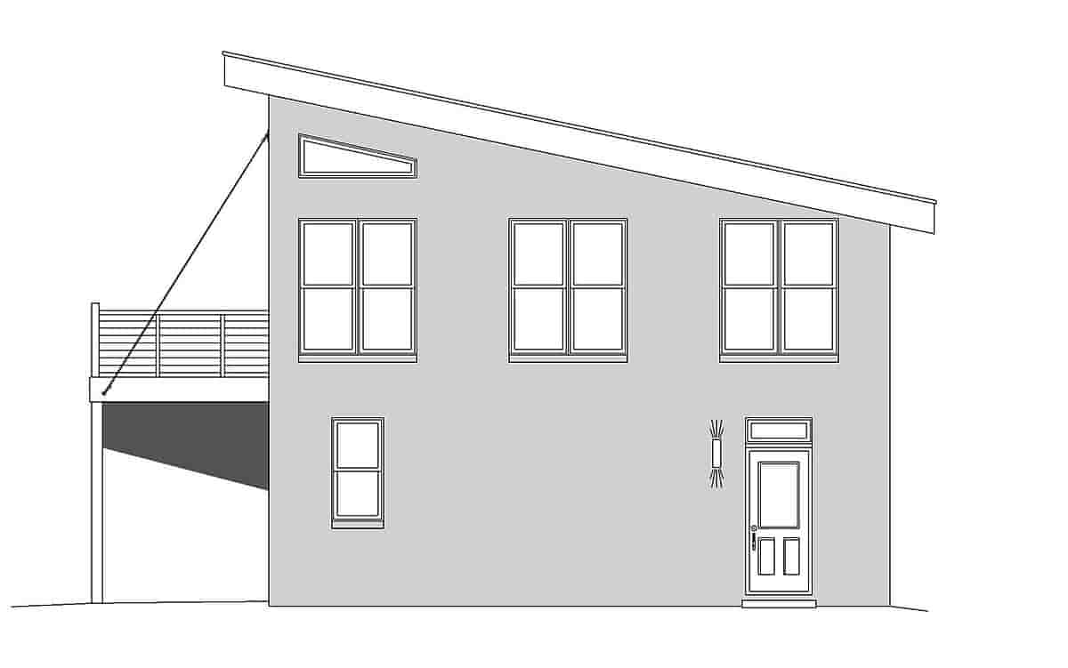 Coastal, Contemporary, Modern Garage-Living Plan 51680 with 1 Beds, 2 Baths, 2 Car Garage Picture 1