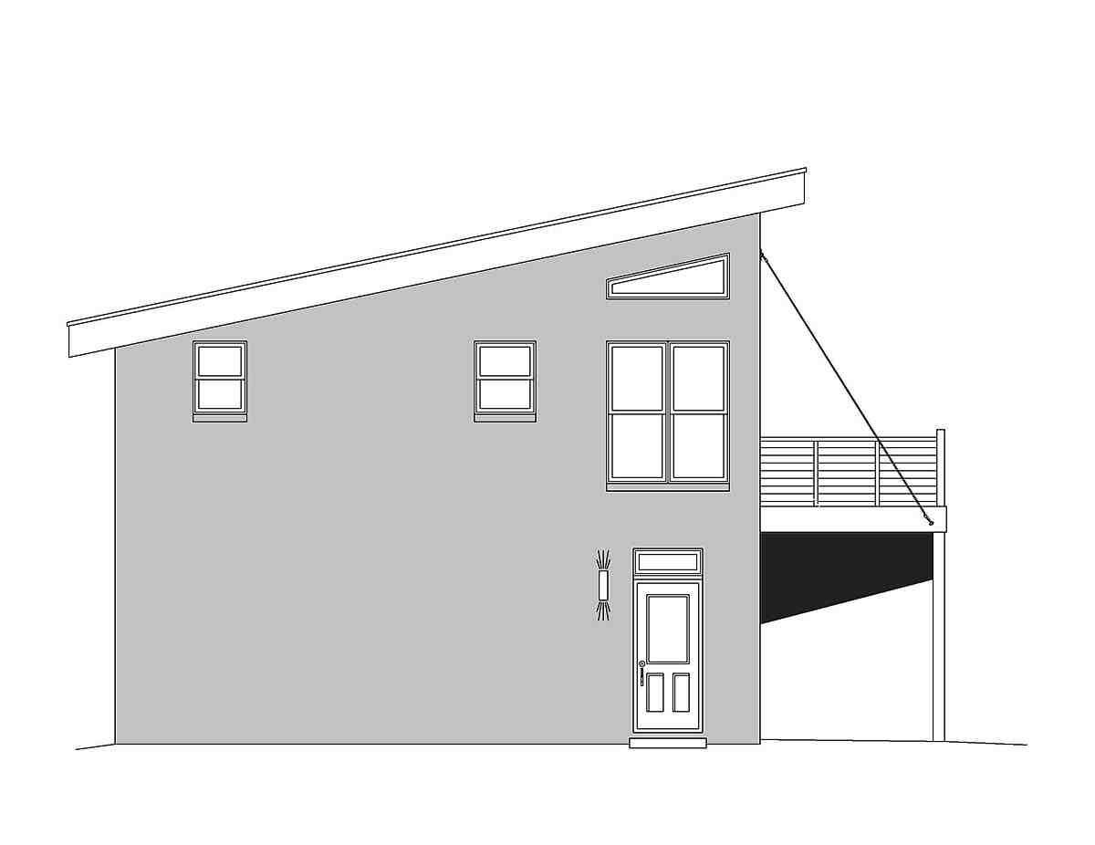 Coastal, Contemporary, Modern Garage-Living Plan 51680 with 1 Beds, 2 Baths, 2 Car Garage Picture 2