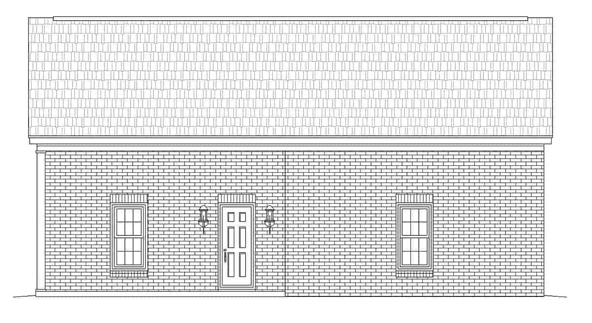 Colonial, European, Ranch, Traditional 2 Car Garage Plan 51683 Picture 1