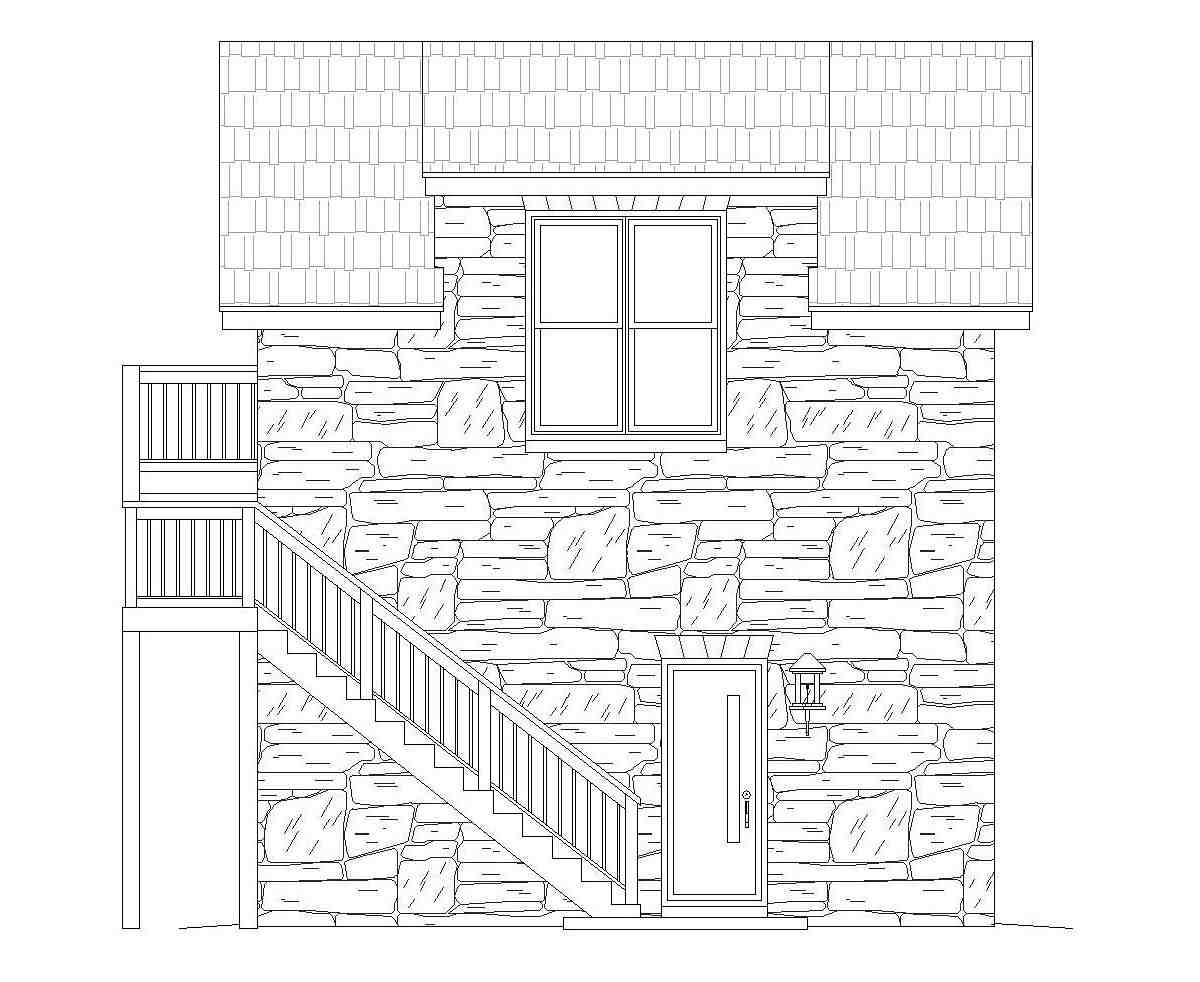 French Country, Traditional 1 Car Garage Plan 51691 Picture 2