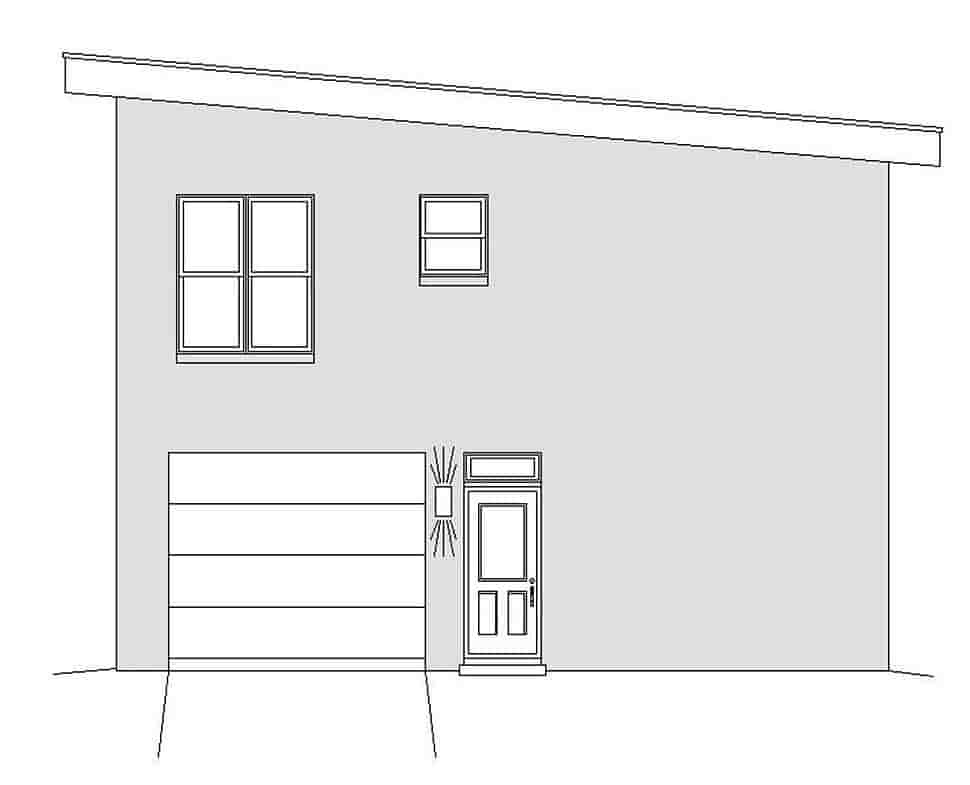 Coastal, Contemporary, Modern Garage-Living Plan 51695 with 1 Beds, 2 Baths, 3 Car Garage Picture 1