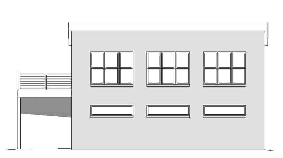 Coastal, Contemporary, Modern Garage-Living Plan 51695 with 1 Beds, 2 Baths, 3 Car Garage Picture 3