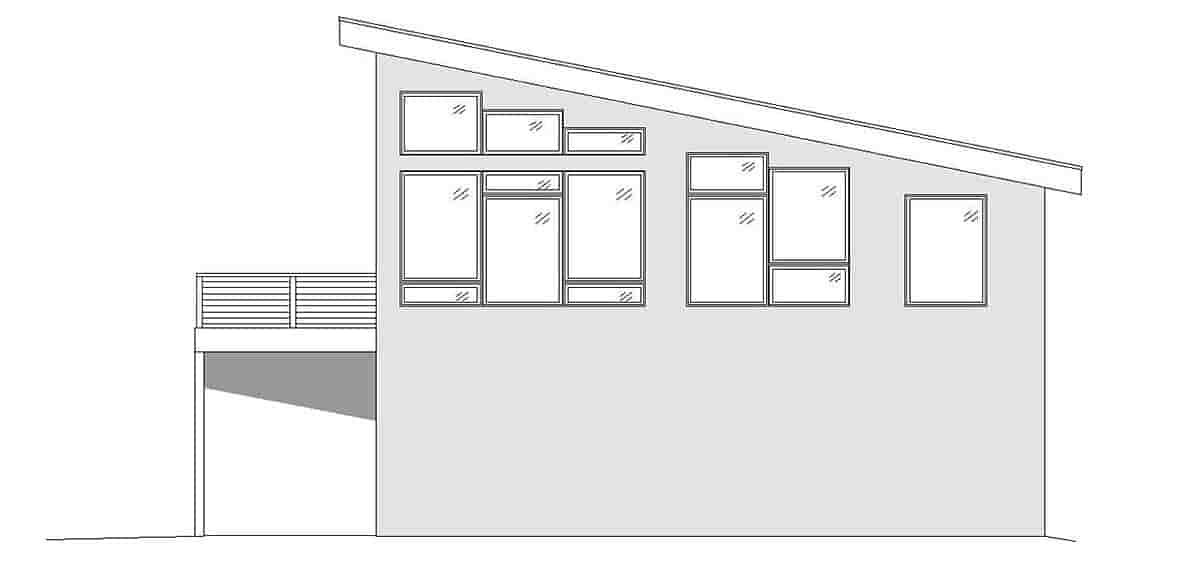 Coastal, Contemporary, Modern Garage-Living Plan 51698 with 1 Beds, 2 Baths, 2 Car Garage Picture 1