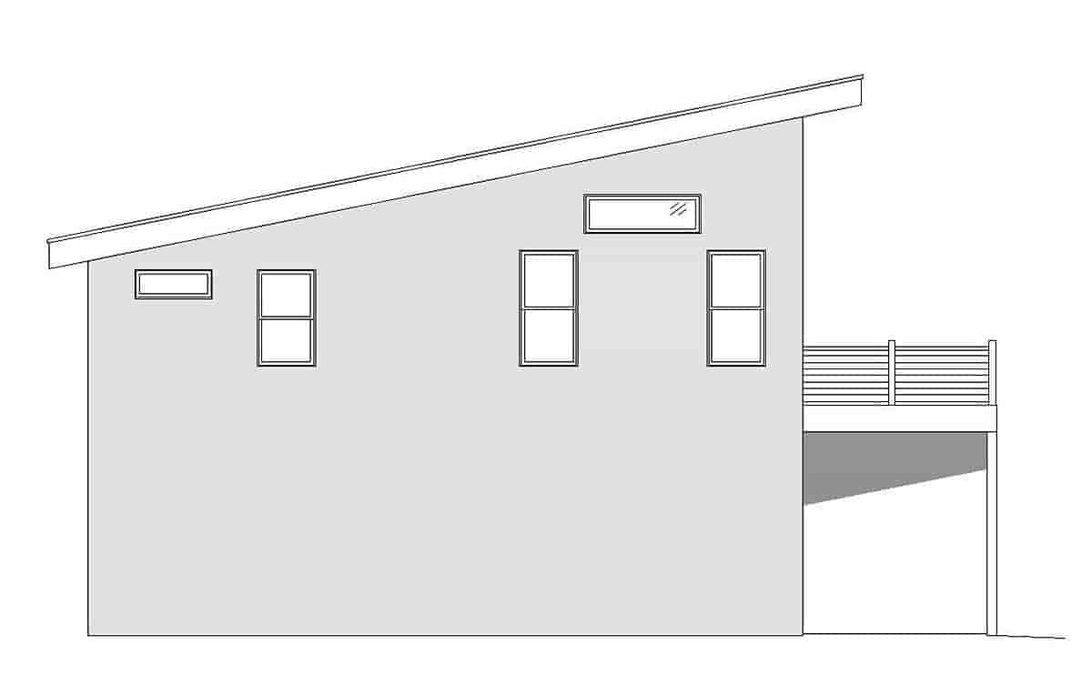 Coastal, Contemporary, Modern Garage-Living Plan 51698 with 1 Beds, 2 Baths, 2 Car Garage Picture 2