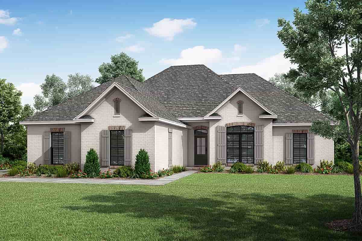 Country, European, French Country House Plan 51901 with 4 Beds, 2 Baths, 2 Car Garage Picture 1