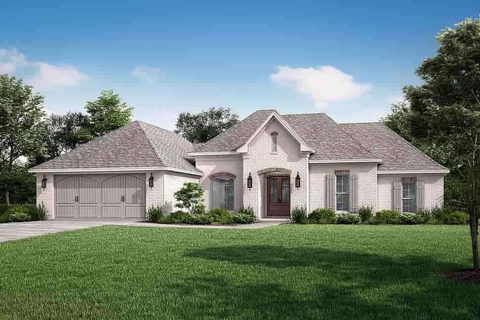 Country, European, French Country House Plan 51915 with 4 Beds, 2 Baths, 2 Car Garage Picture 3