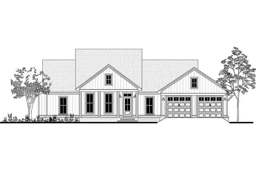 Country, Craftsman, Farmhouse, Southern House Plan 51985 with 3 Beds, 2 Baths, 2 Car Garage Picture 3